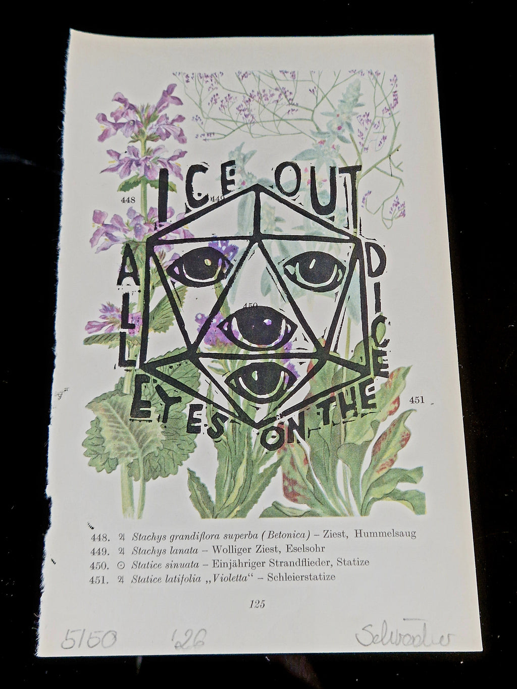 Art & Dice Bundle – Limited Linocut + Chonk D20 "161"