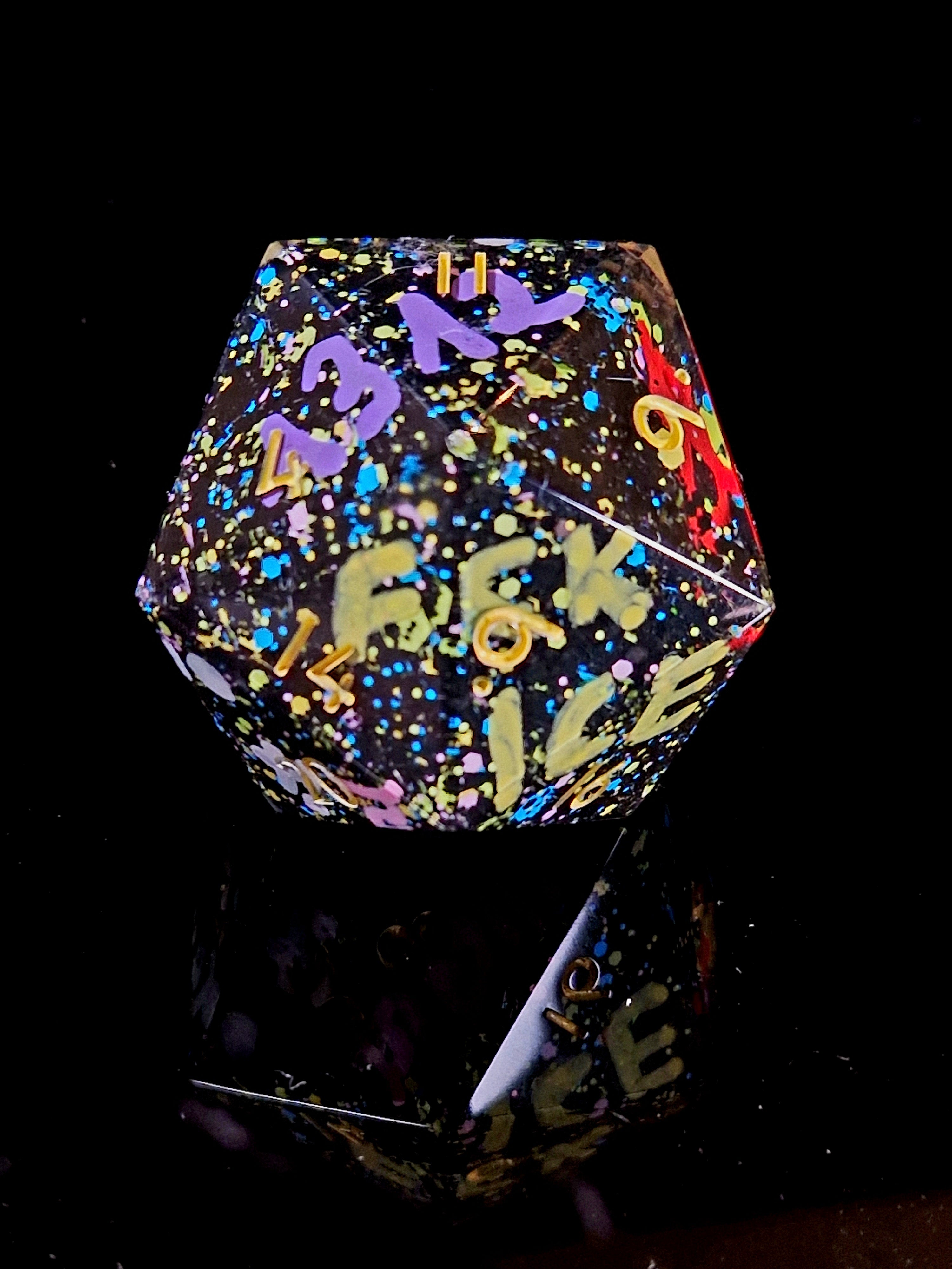 Art & Dice Bundle – Limited Linocut + Chonk D20 "161"