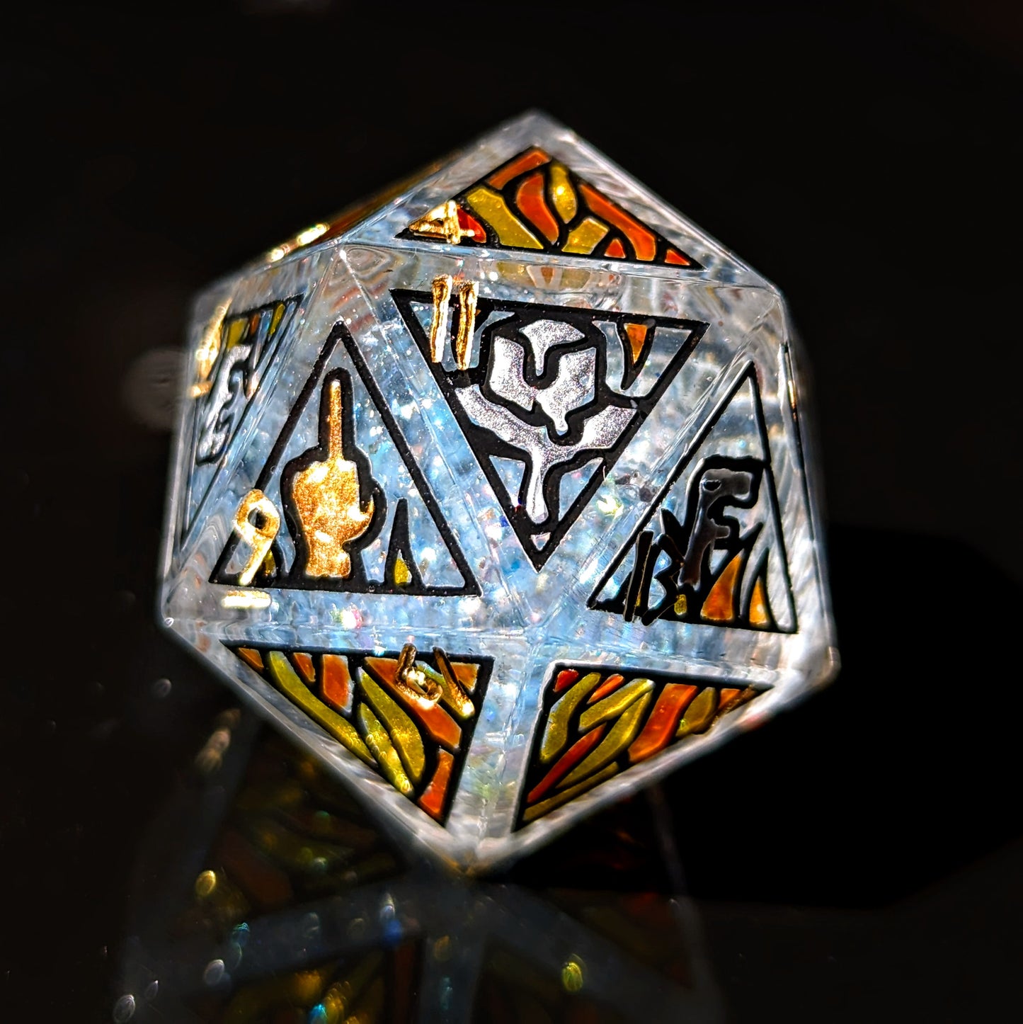 Fireballs Melt ICE - 32mm Chonk D20 + Frame