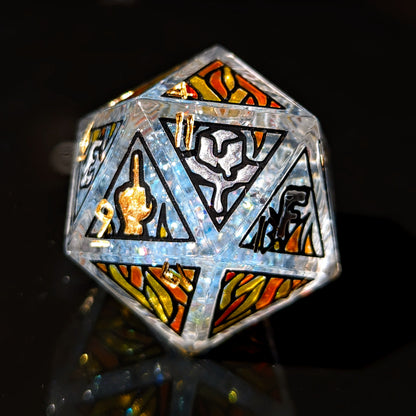 Fireballs Melt ICE - 32mm Chonk D20 + Frame