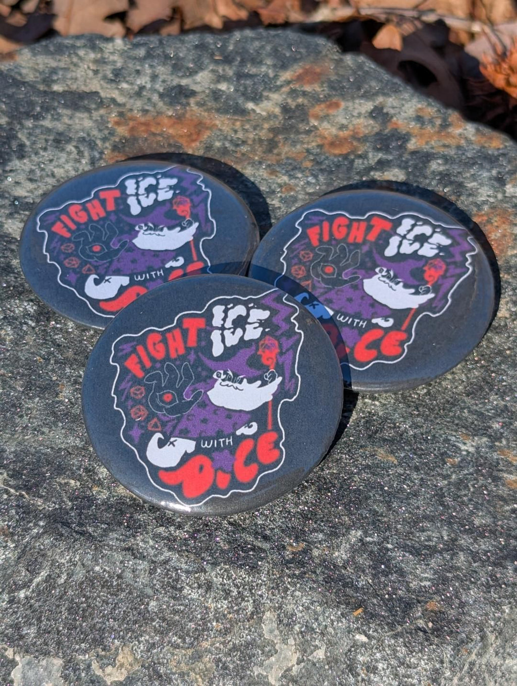 Fight ICE with Dice Wizard 2.25" Button