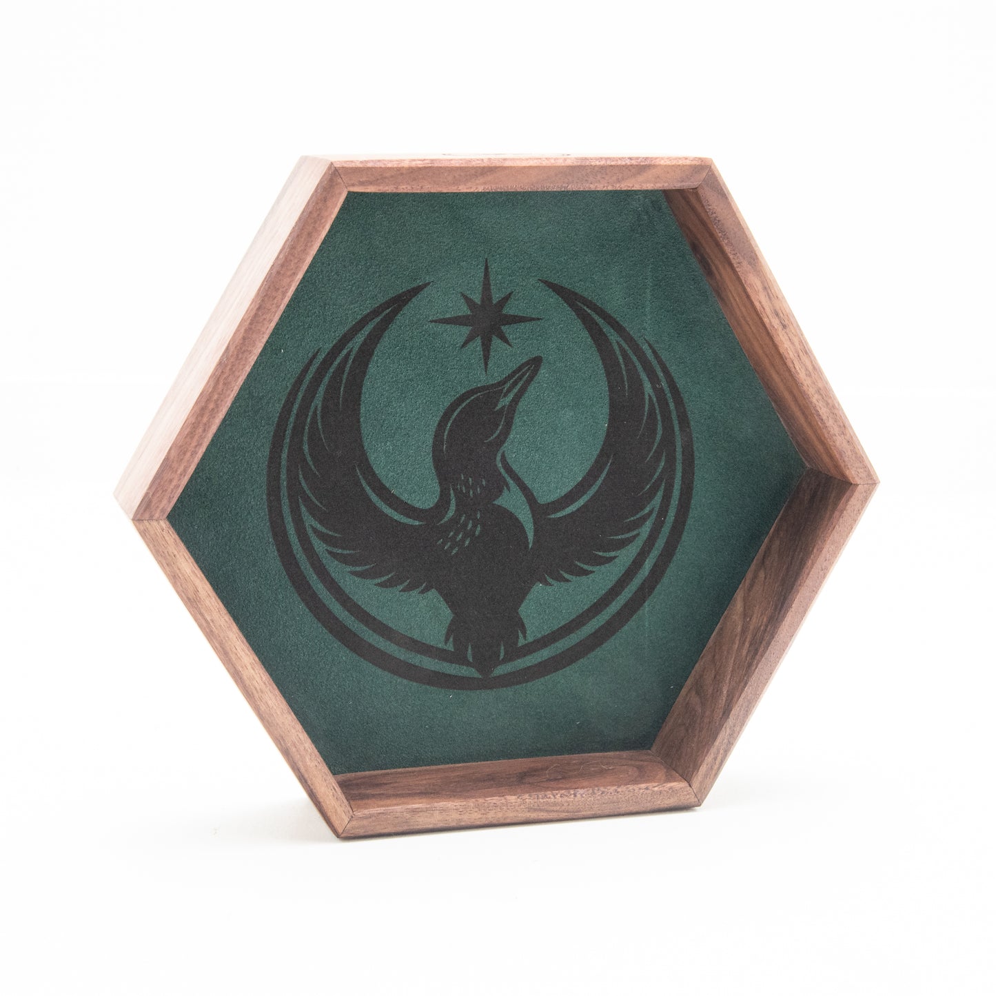 Black Walnut Rebel Look Hex Tray