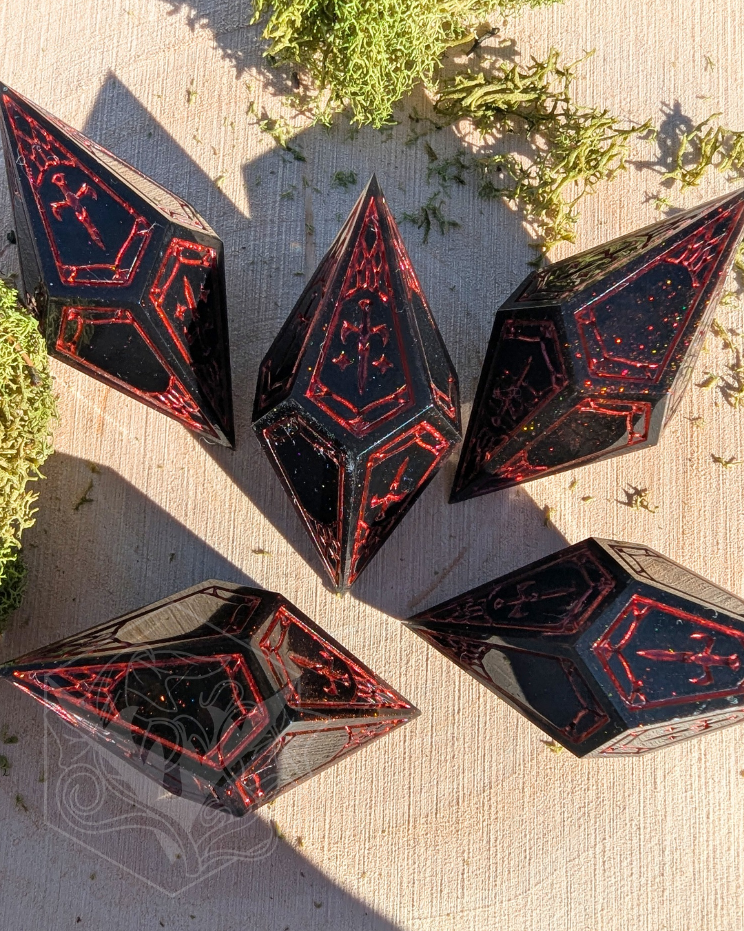 Black Velvet - 5 Piece Standard Vampire the Masquerade Dice