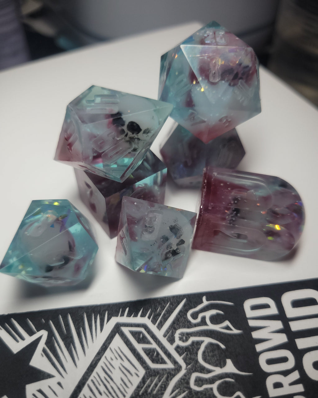 Frosty Karma Sharp Edge 7-Piece Resin Dice Set
