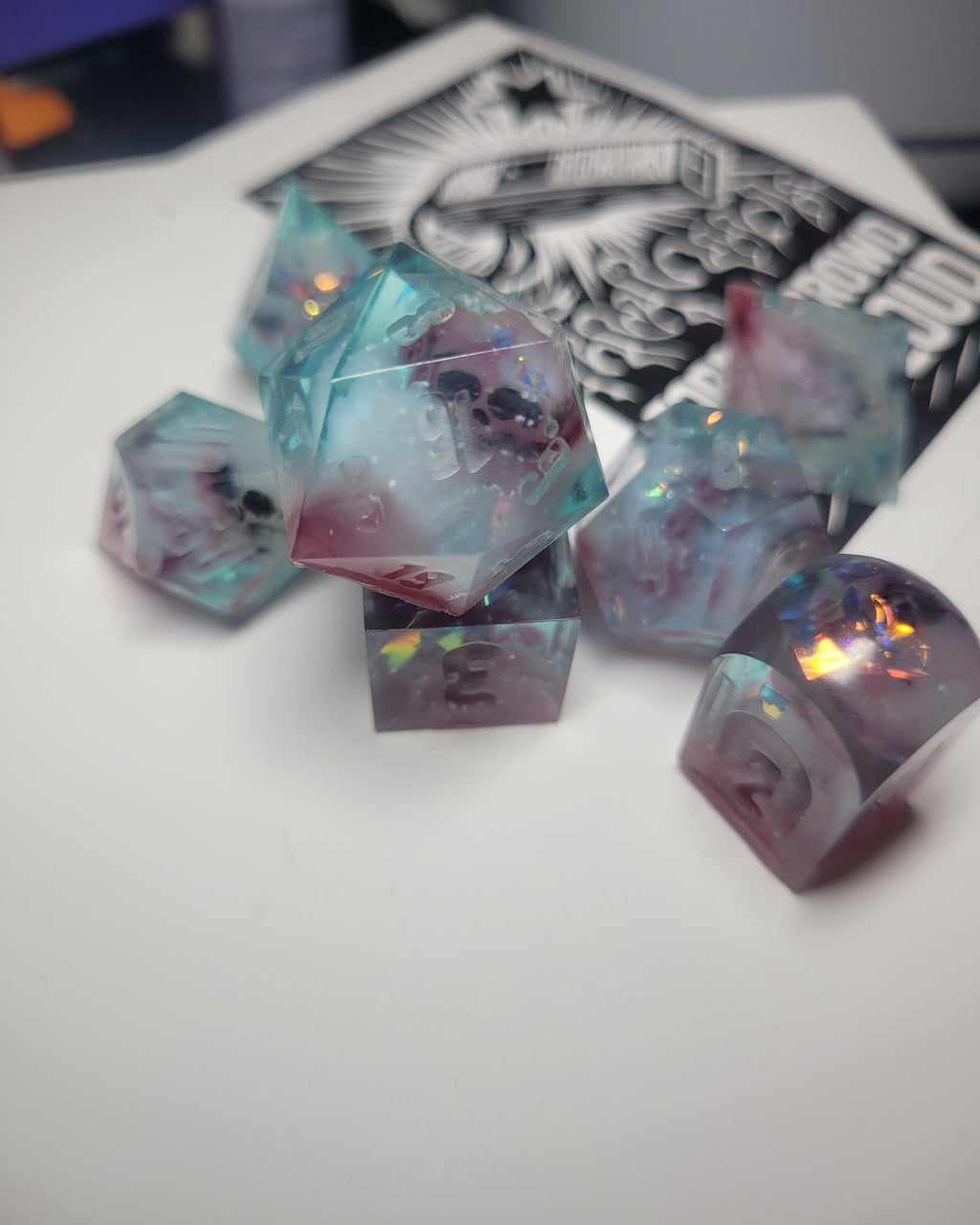 Frosty Karma Sharp Edge 7-Piece Resin Dice Set