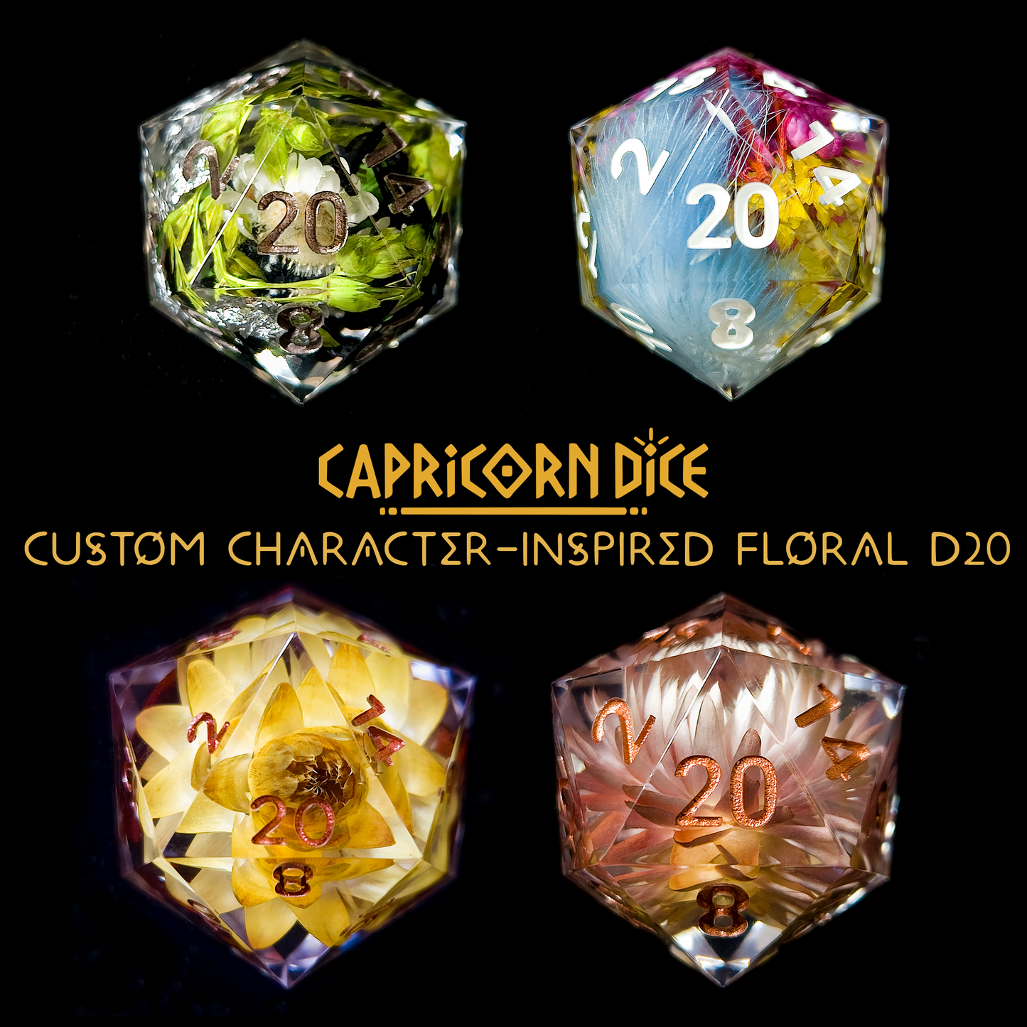 Custom Character-Inspired Floral D20