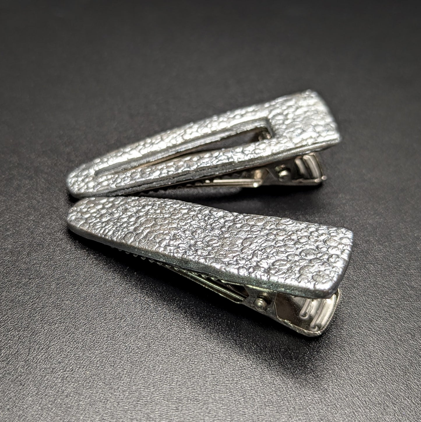 Silver Dragon Scale Hair Clips Set
