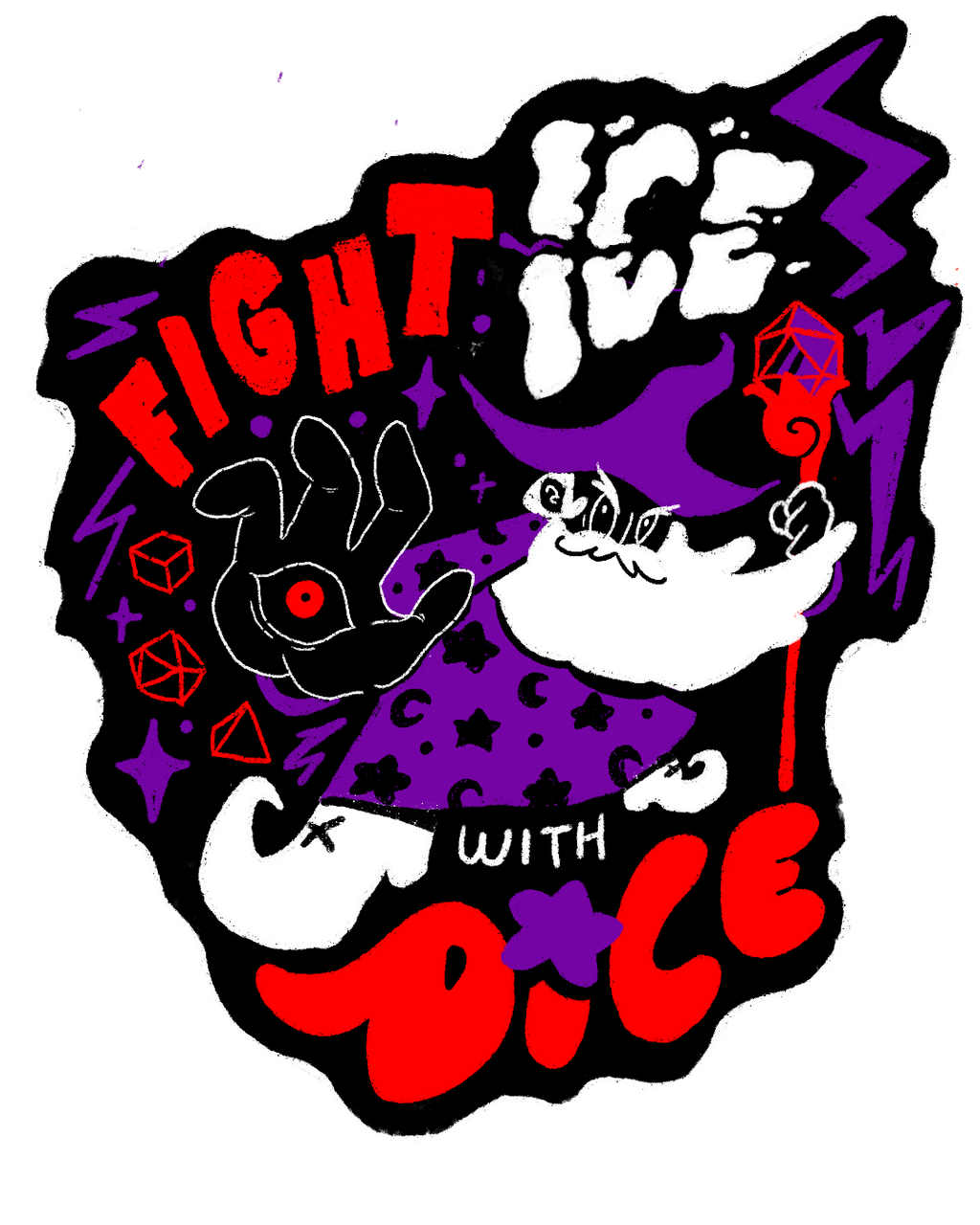Fight ICE with Dice Wizard 2.25" Button