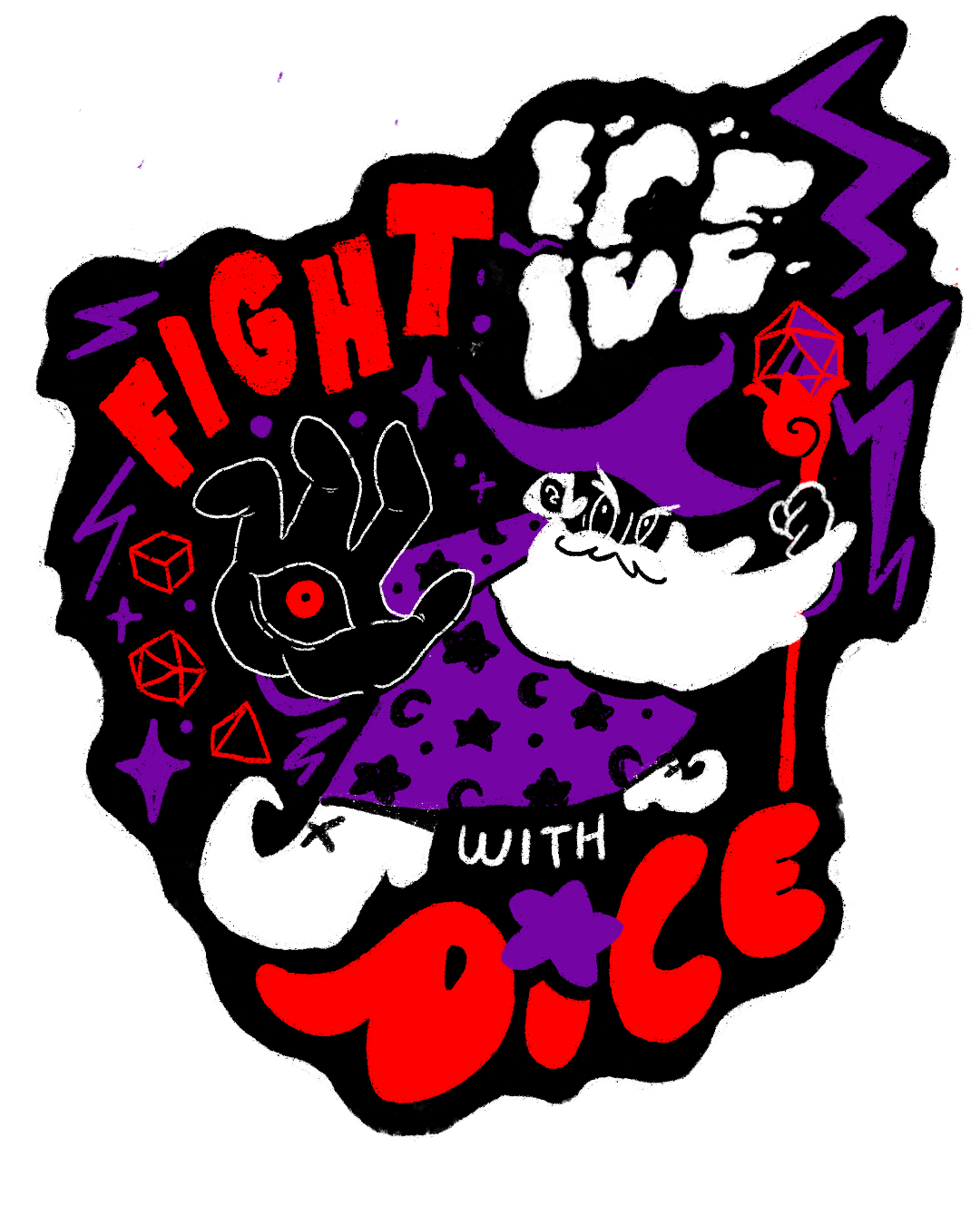 Fight ICE with Dice Wizard 2.25" Button