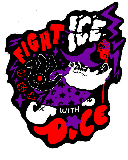 Fight ICE with Dice Wizard 2.25" Button