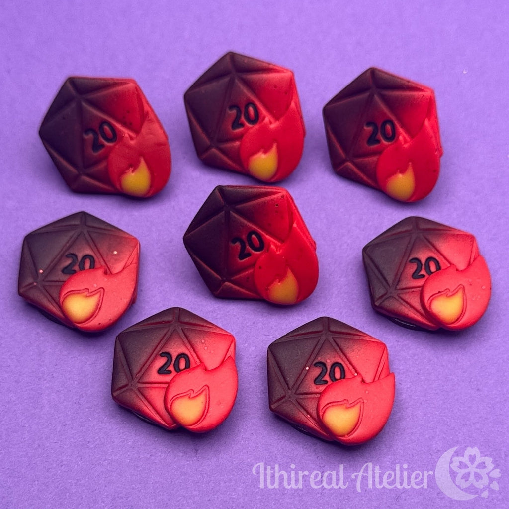 (One) Fireball D20 Magnet