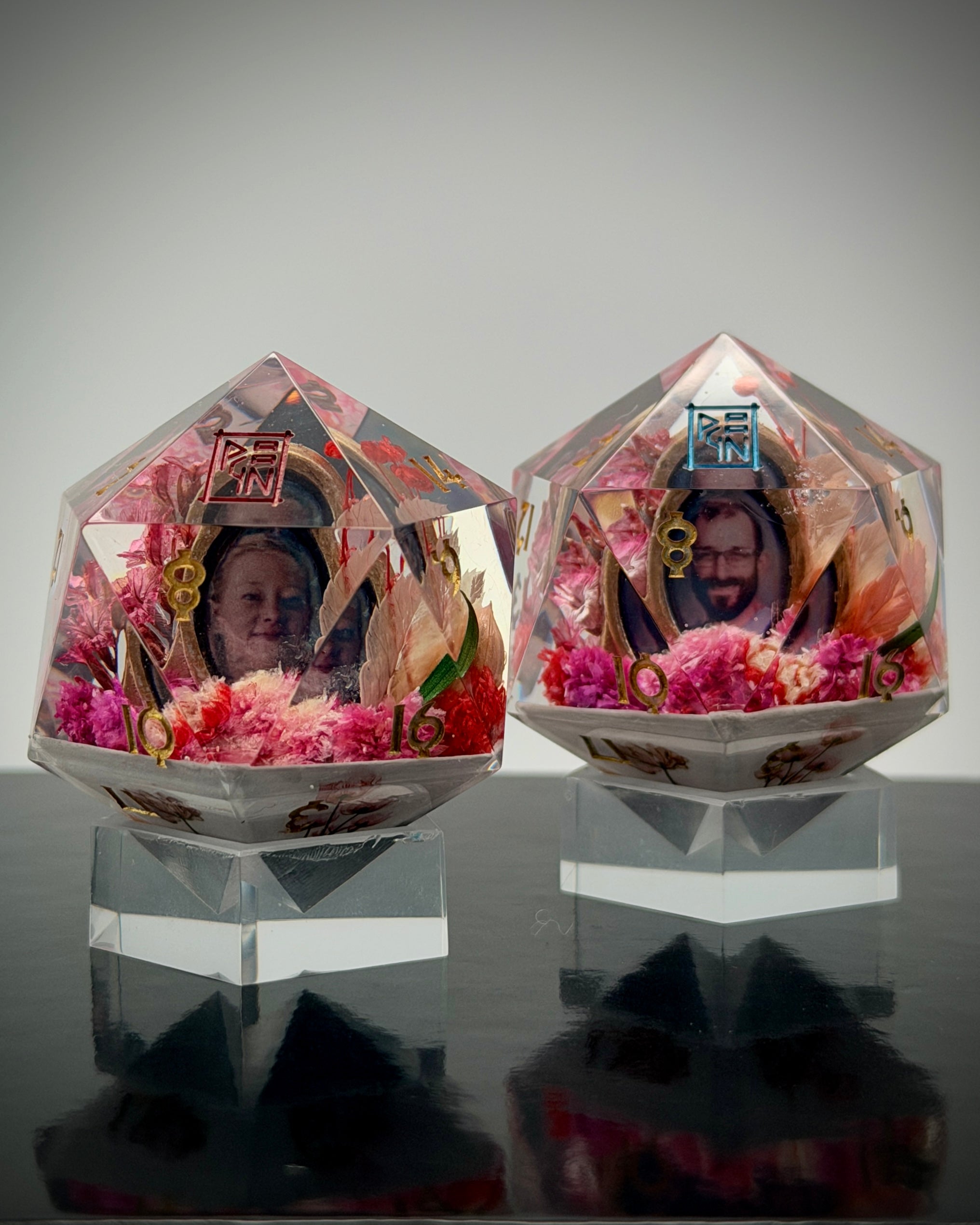 "In Memoriam" - Pair of 35mm d20s