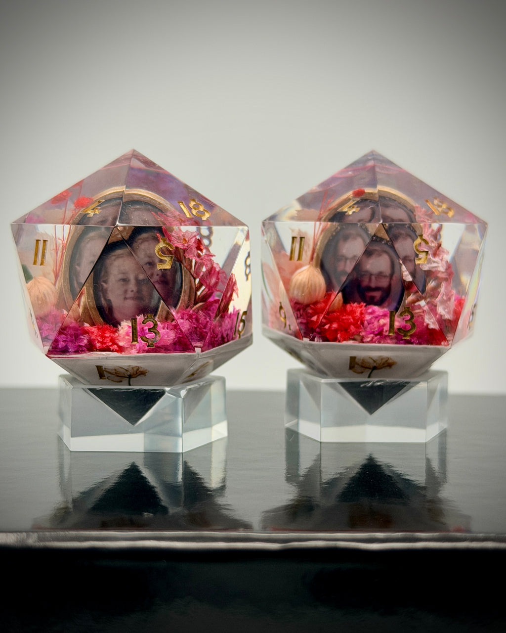 "In Memoriam" - Pair of 35mm d20s