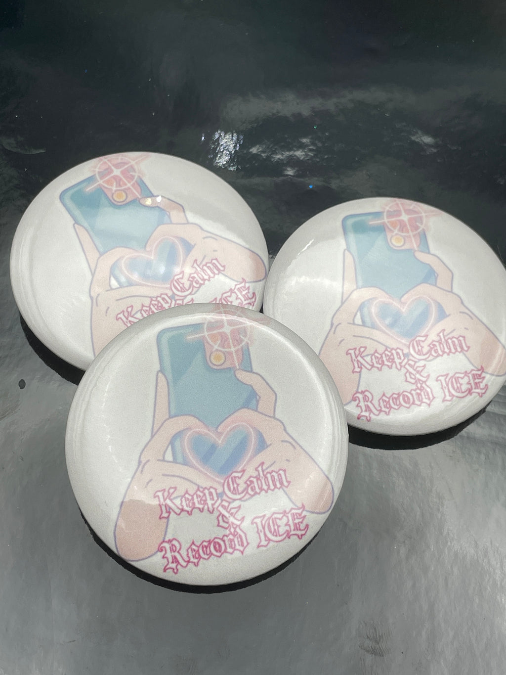 Keep Calm & Record ICE 2.25" Button