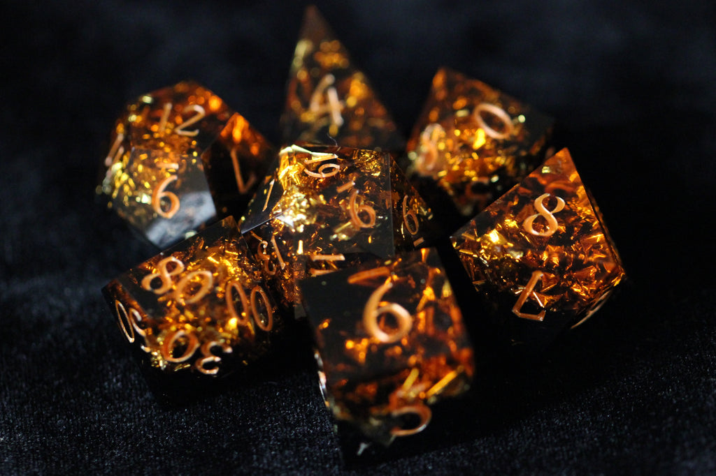 Burning Cinders - 7-Piece Dice Set