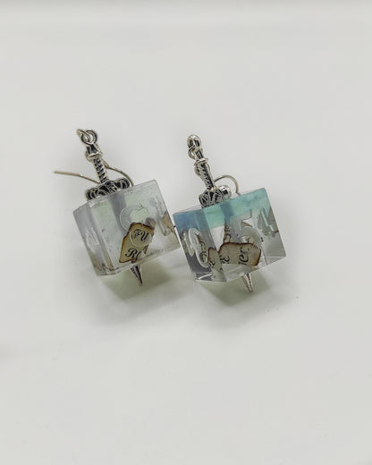 Fuck ICE Roll Dice - D6 earrings