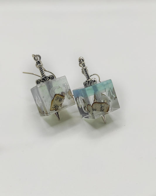 Fuck ICE Roll Dice - D6 earrings