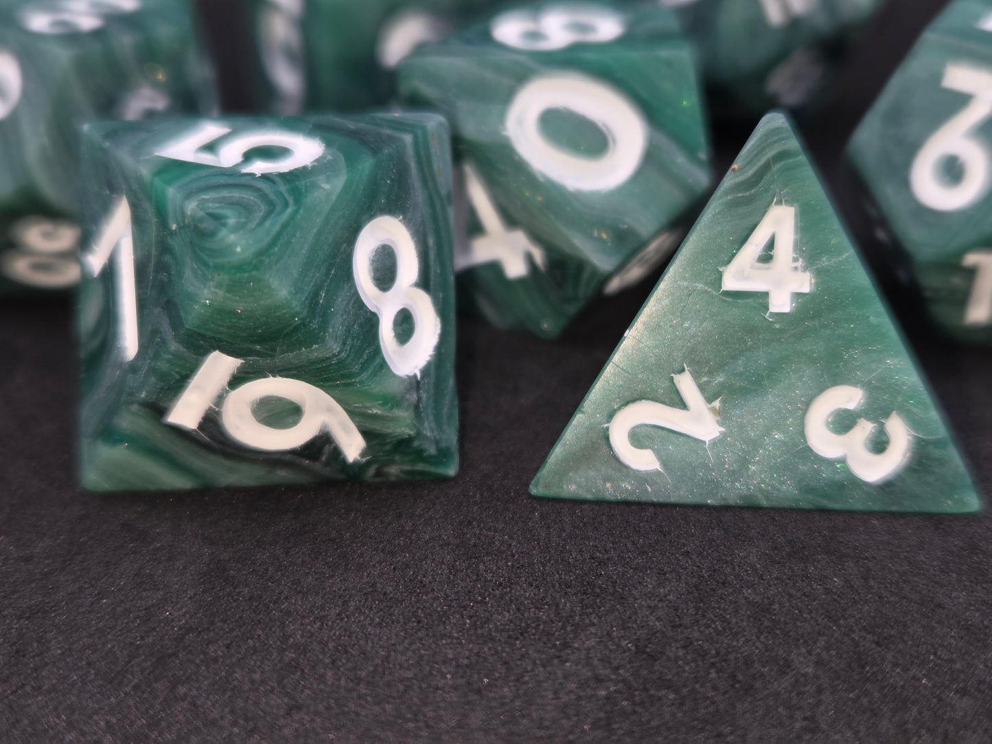 Not Quite Malachite  - 7-Piece Dice Set
