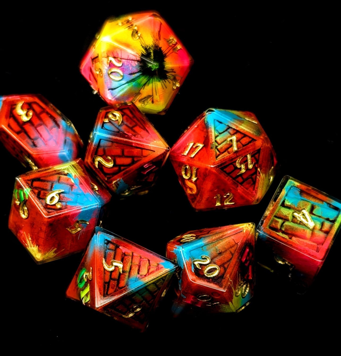 The Resistance - 8-Piece Dice Set + Frame