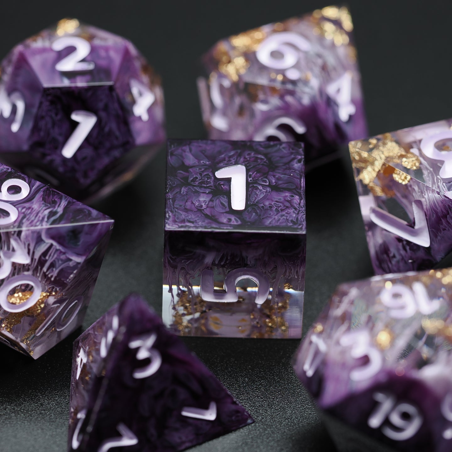 Purple Petri - 7-Piece Dice Set