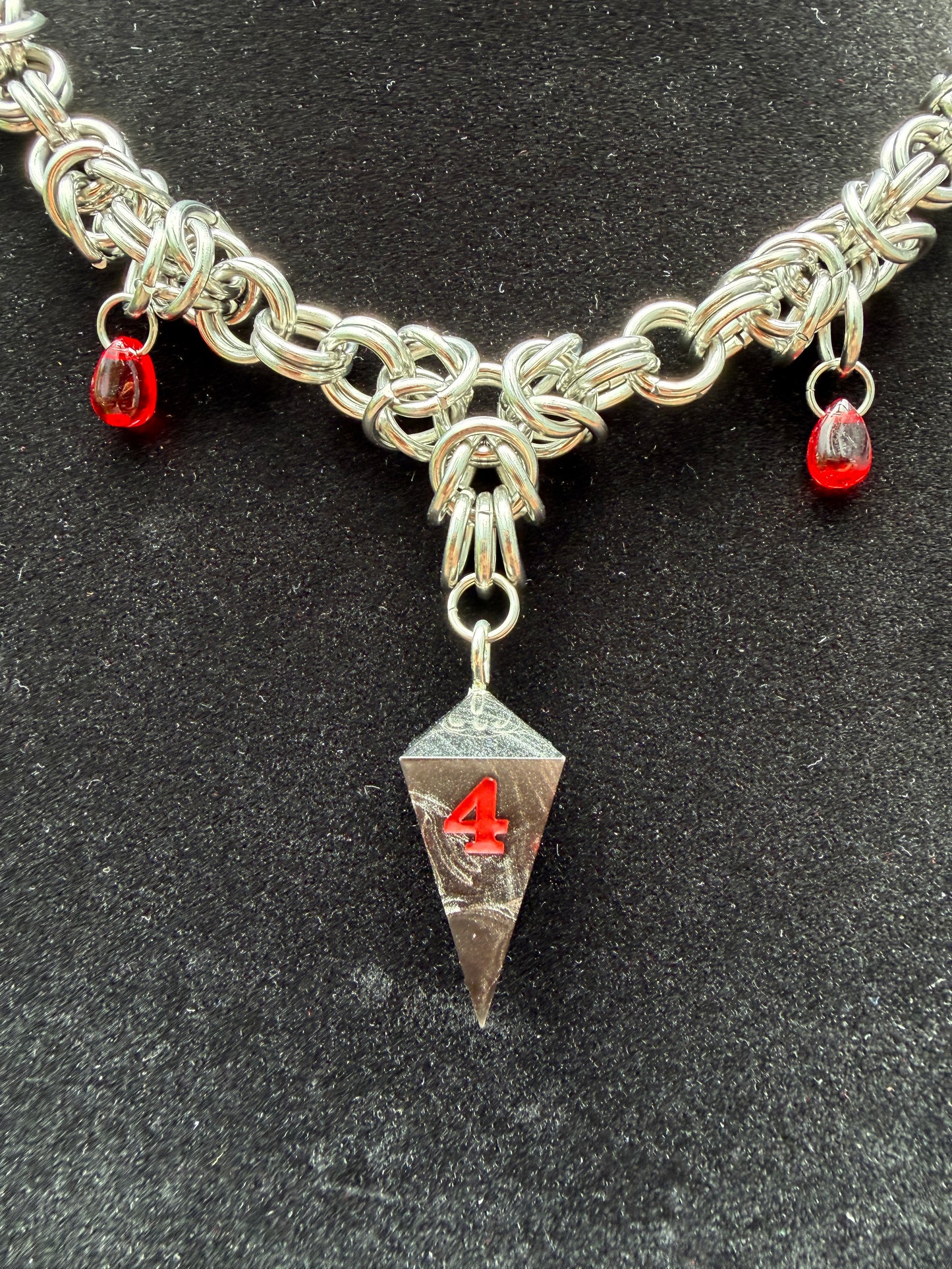 Vampiric Touch - Chainmail Dice Necklace
