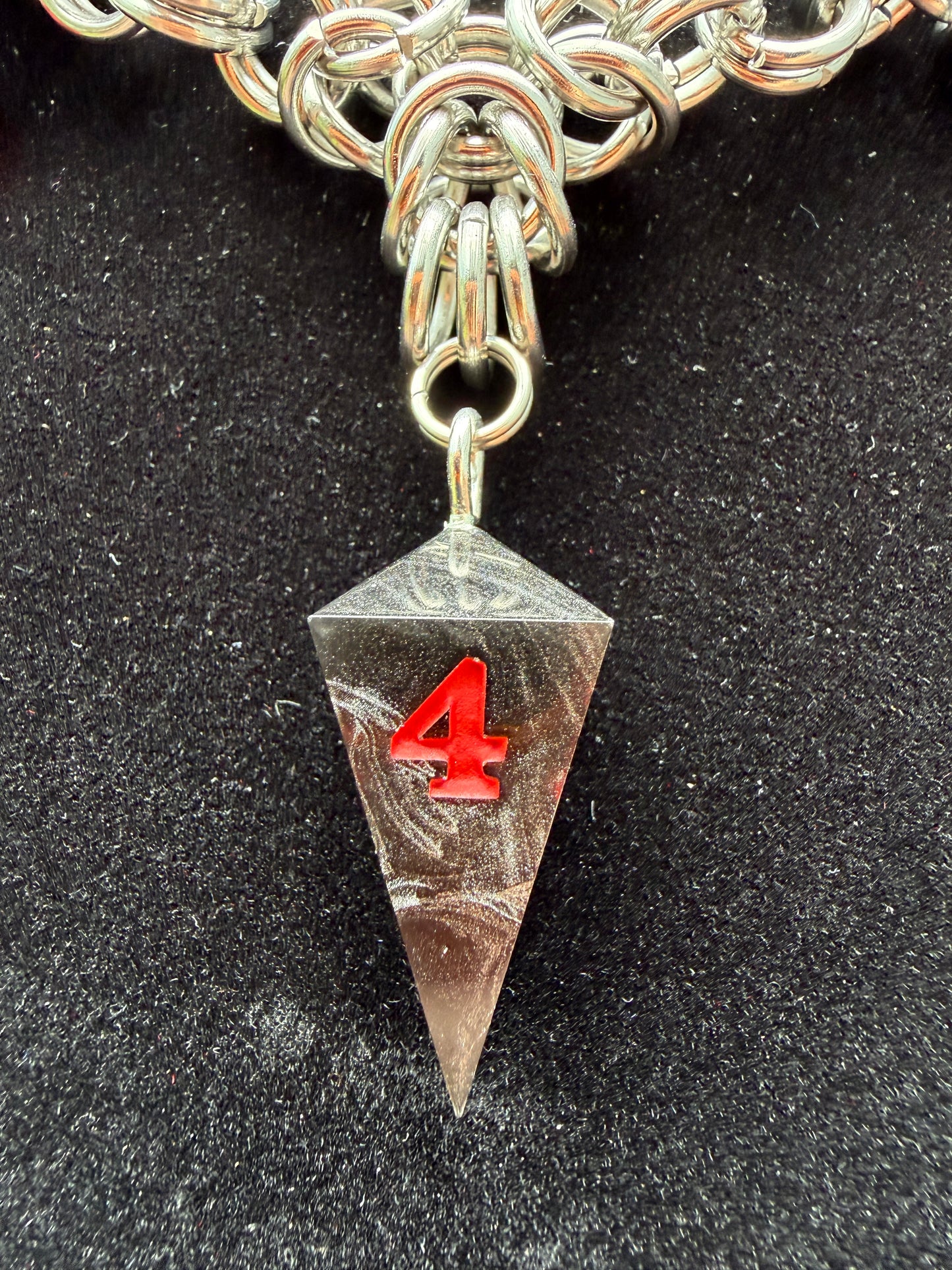 Vampiric Touch - Chainmail Dice Necklace