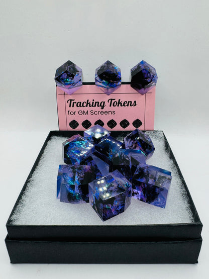 Violet Void Tracking Tokens for GM Screens