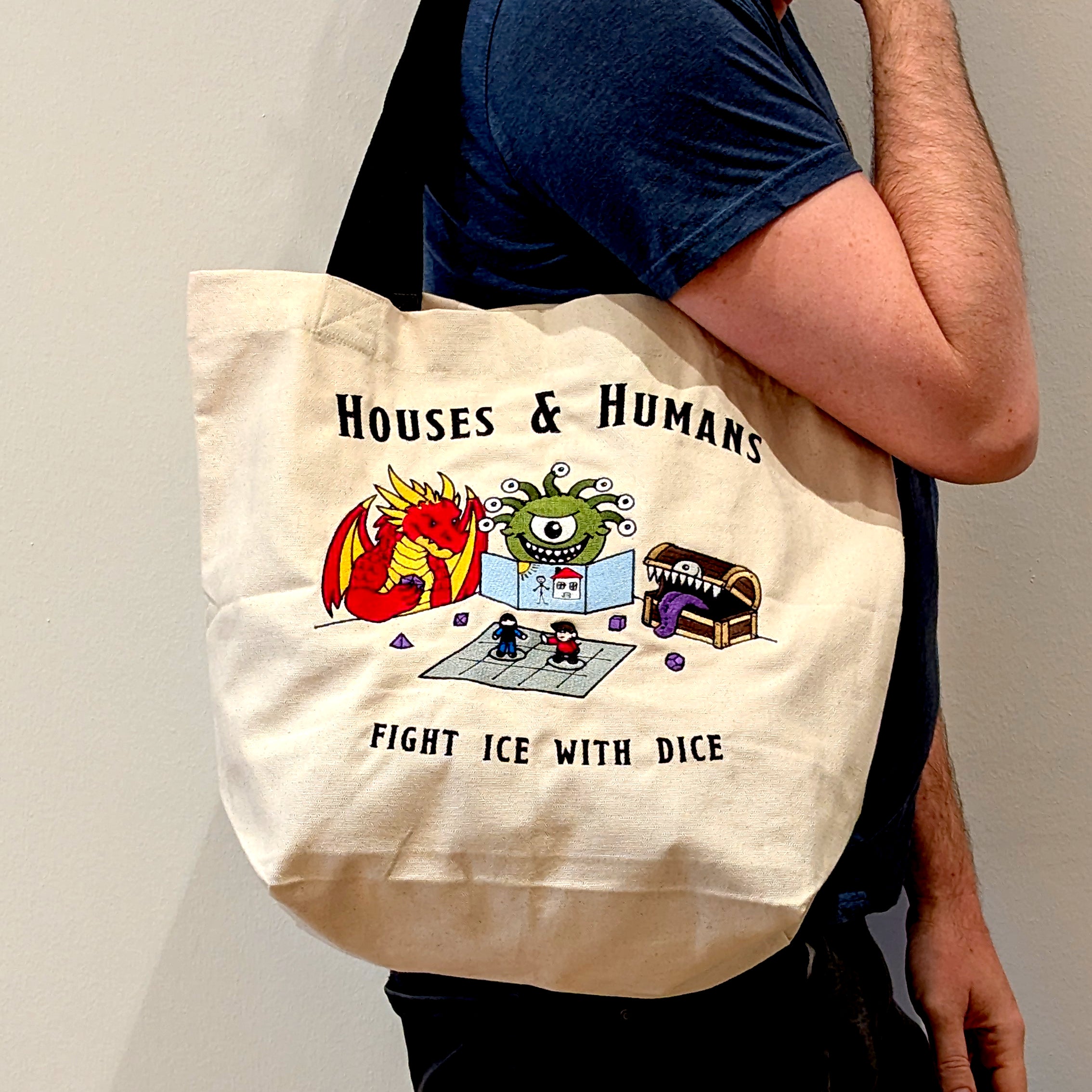 Houses & Humans Embroidered Canvas Bag