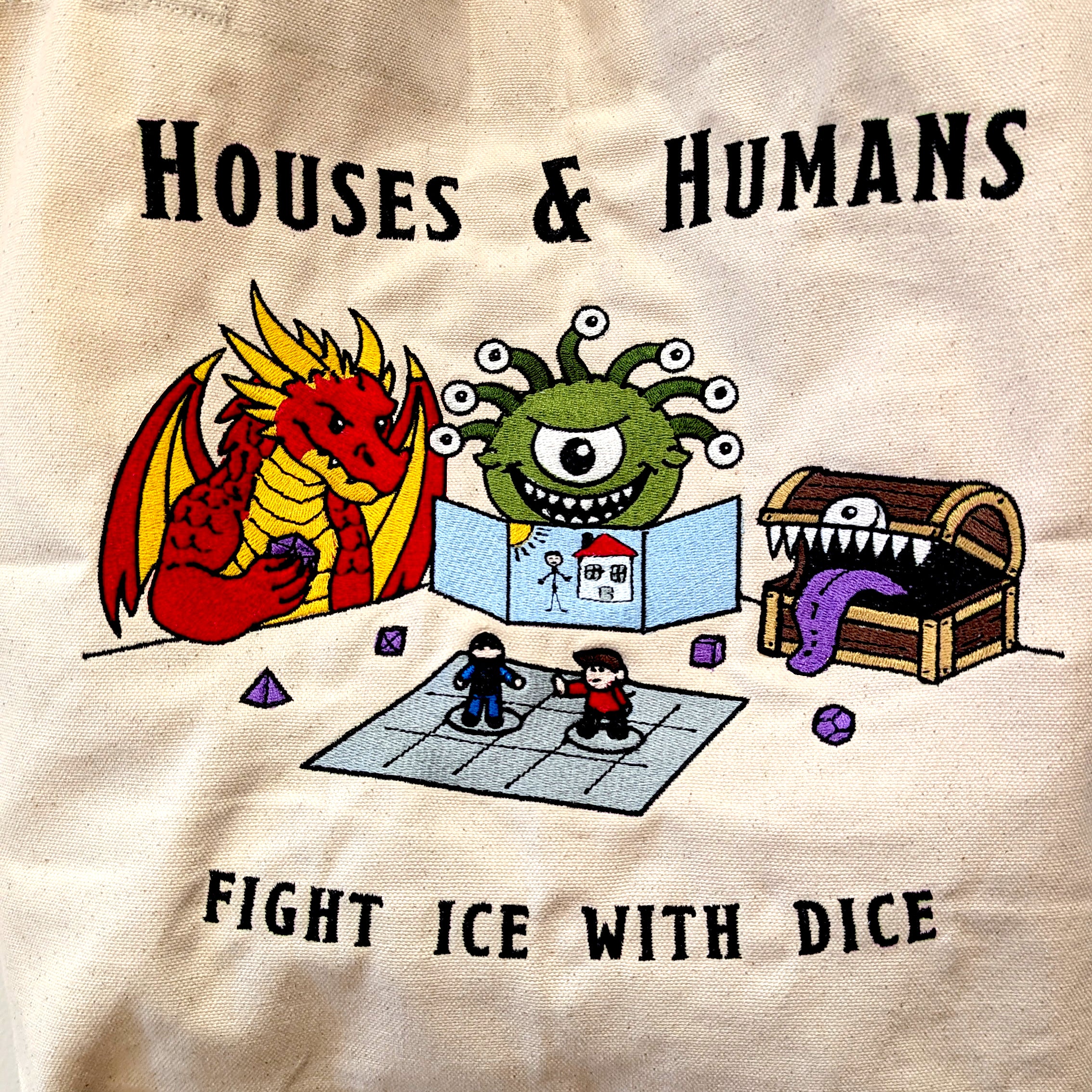 Houses & Humans Embroidered Canvas Bag