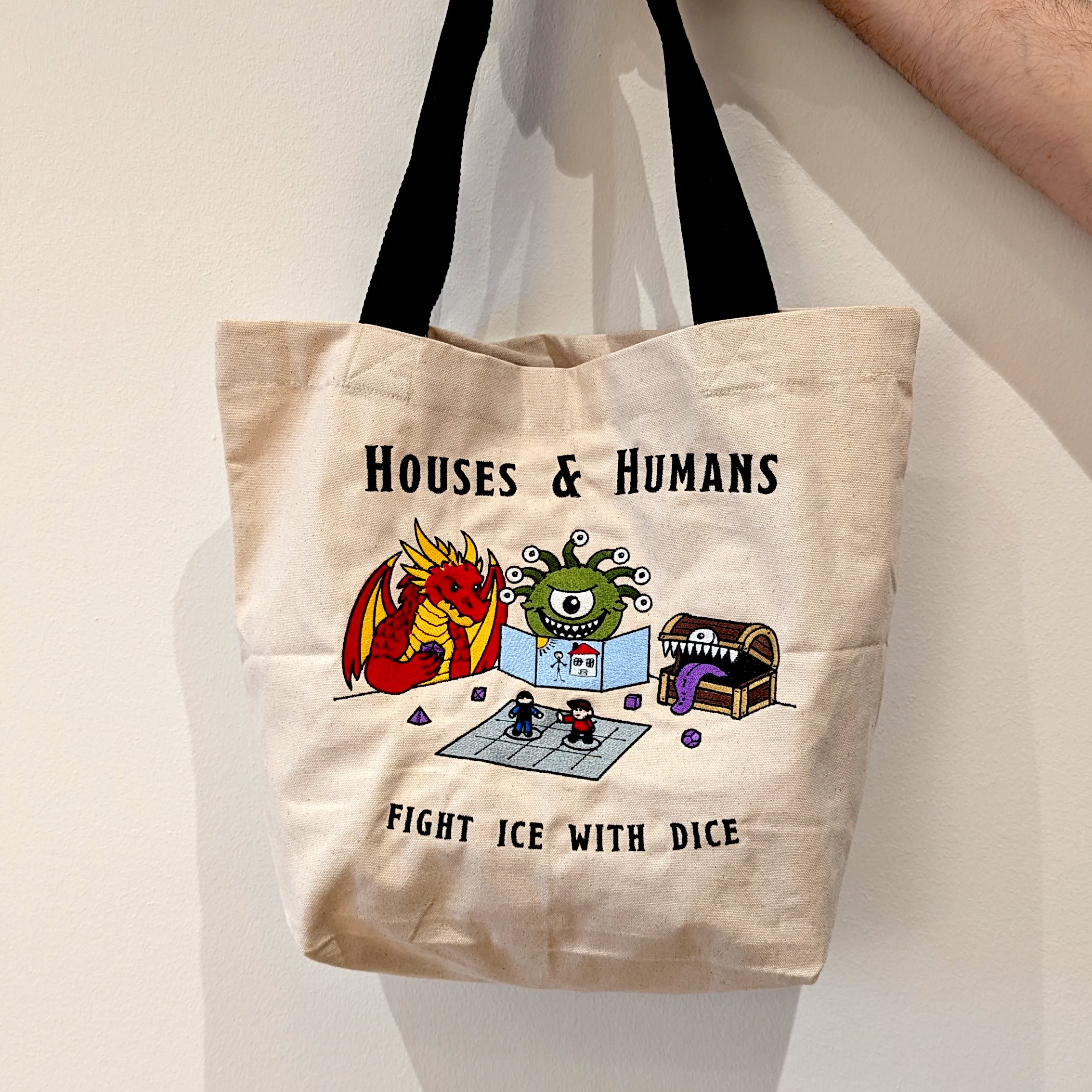 Houses & Humans Embroidered Canvas Bag