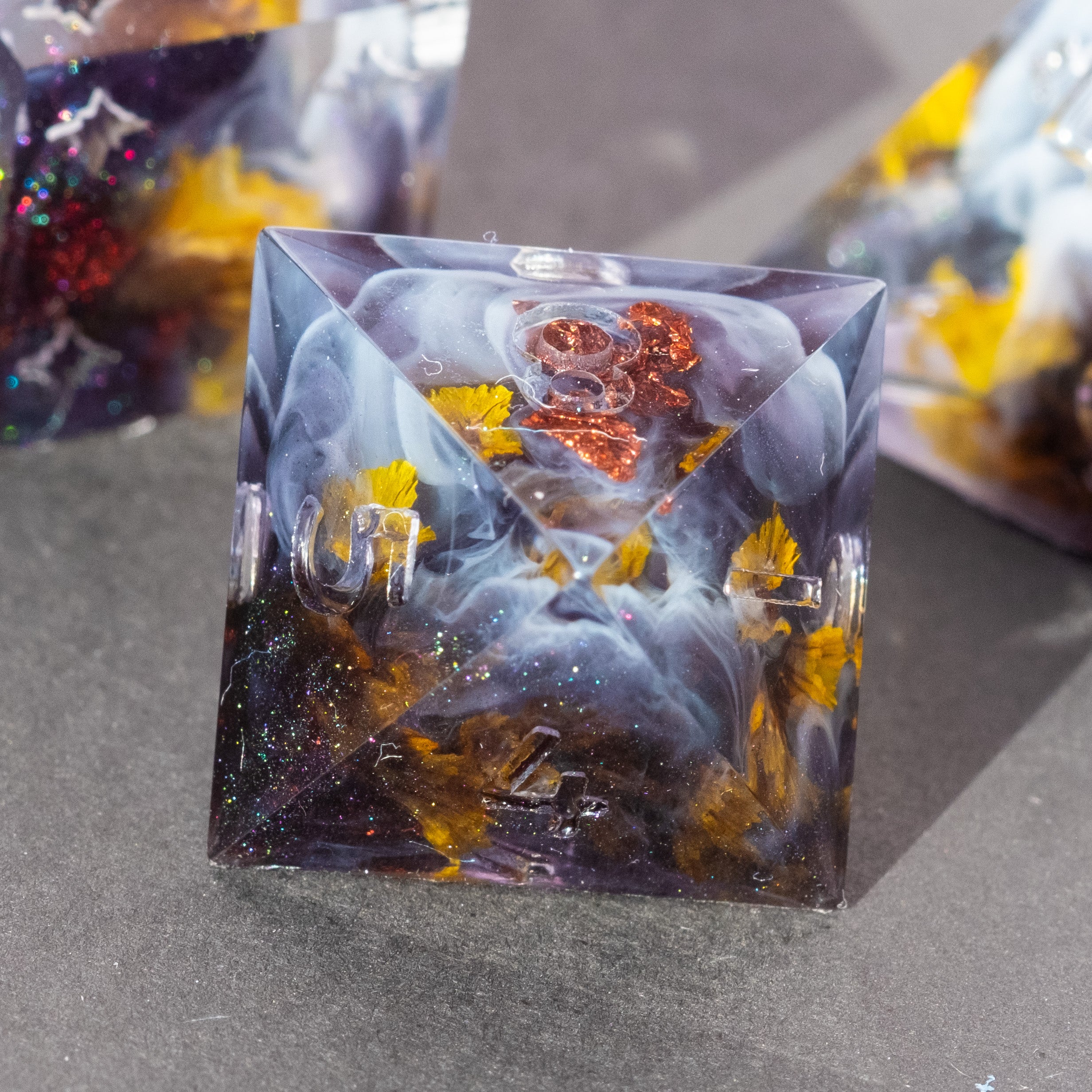 Roiling Storm - 8-Piece Dice Set (You pick the ink color!)