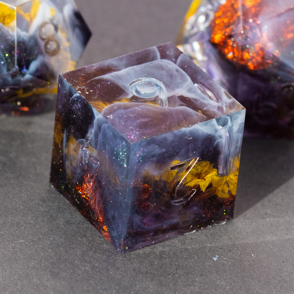 Roiling Storm - 8-Piece Dice Set (You pick the ink color!)