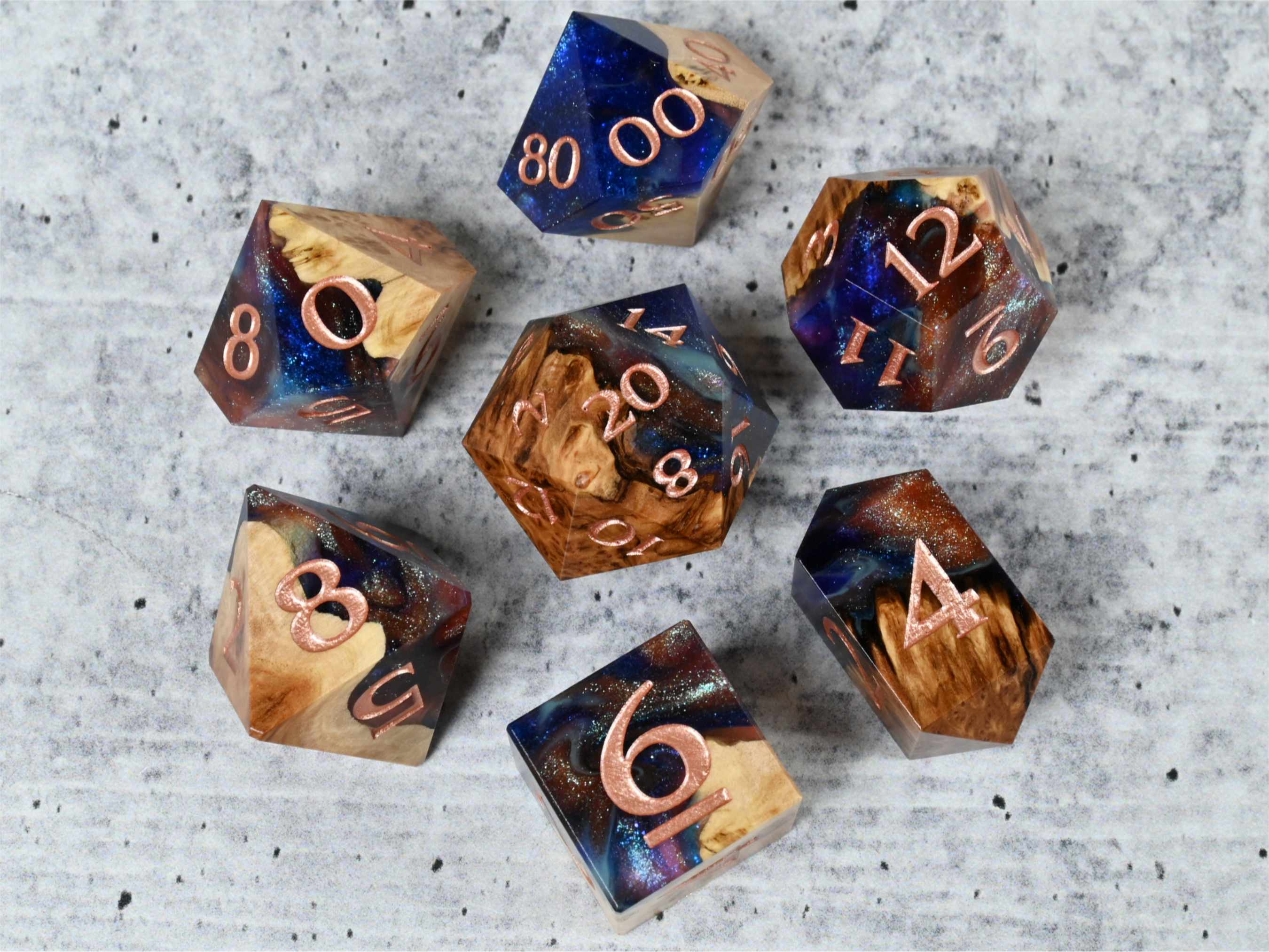 Spellbind - Vasticola Burl Hybrid 7-Piece Dice Set