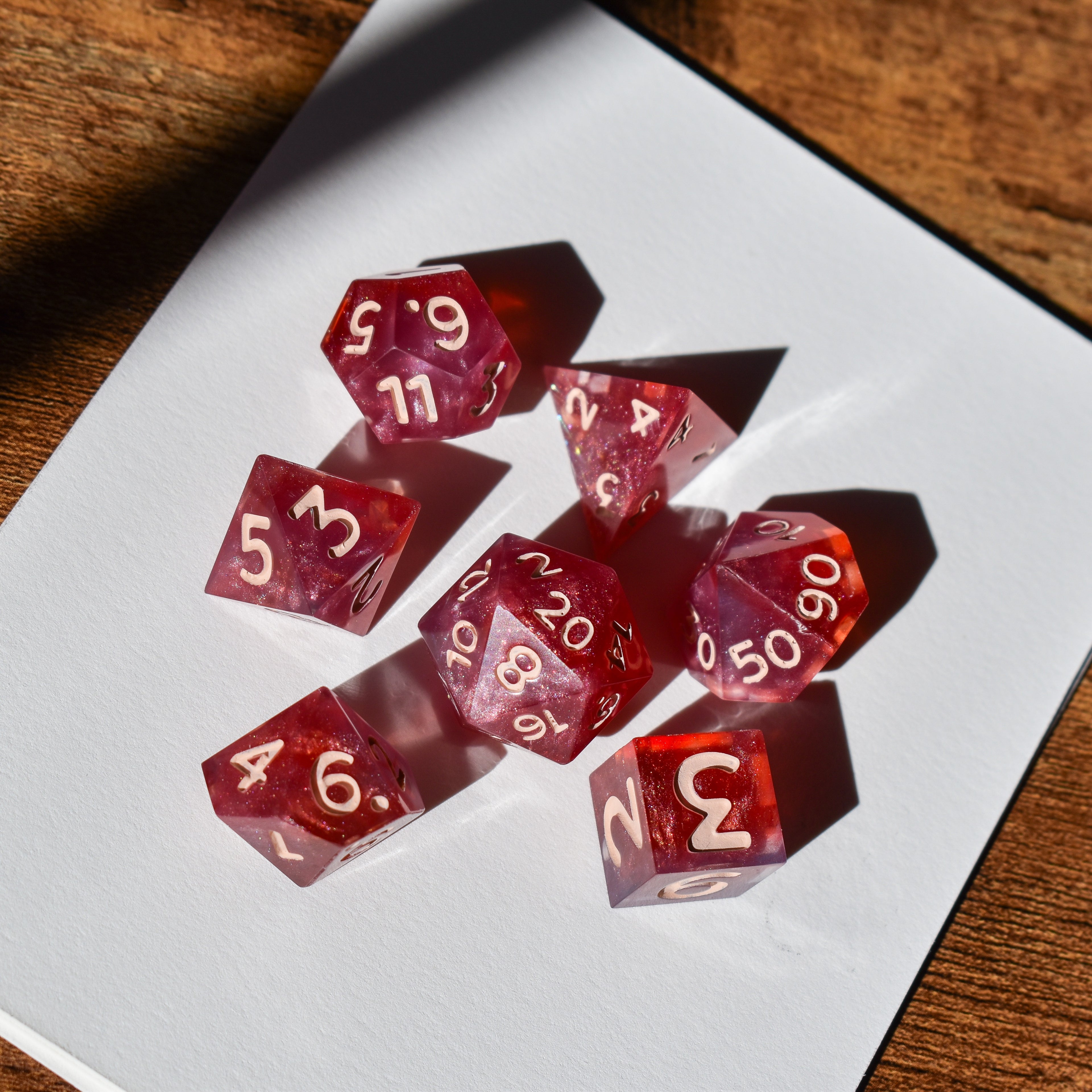 Sunrise | Resin DnD 7-Piece Dice Set
